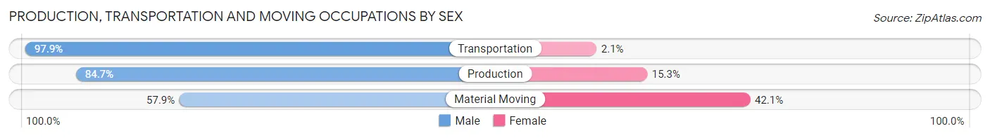 Production, Transportation and Moving Occupations by Sex in Zip Code 30546