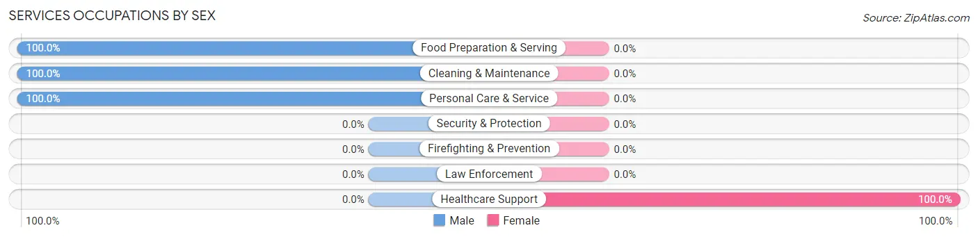 Services Occupations by Sex in Zip Code 30552