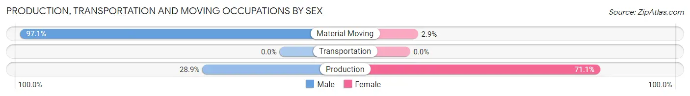 Production, Transportation and Moving Occupations by Sex in Zip Code 30555