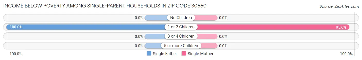 Income Below Poverty Among Single-Parent Households in Zip Code 30560