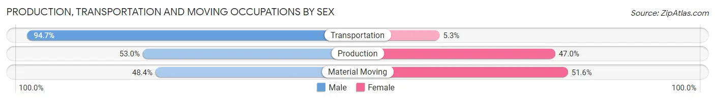 Production, Transportation and Moving Occupations by Sex in Zip Code 30566