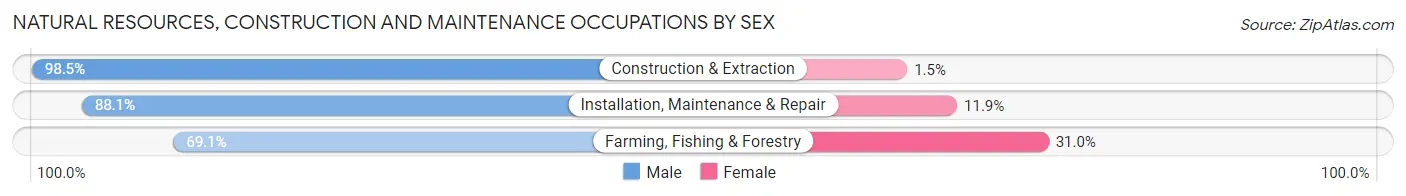 Natural Resources, Construction and Maintenance Occupations by Sex in Zip Code 30642