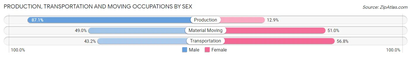 Production, Transportation and Moving Occupations by Sex in Zip Code 30646