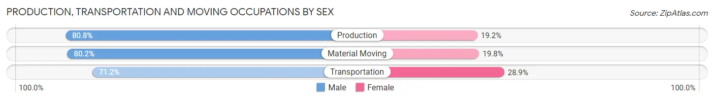Production, Transportation and Moving Occupations by Sex in Zip Code 30666