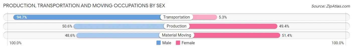 Production, Transportation and Moving Occupations by Sex in Zip Code 30669