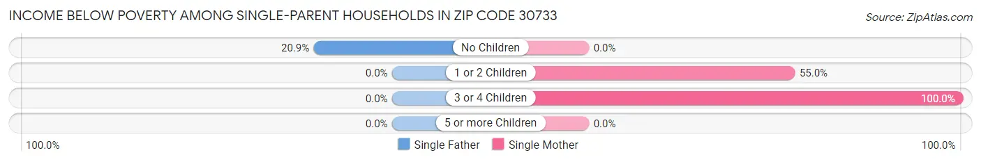 Income Below Poverty Among Single-Parent Households in Zip Code 30733