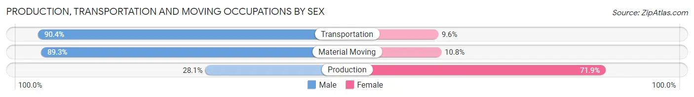 Production, Transportation and Moving Occupations by Sex in Zip Code 30742