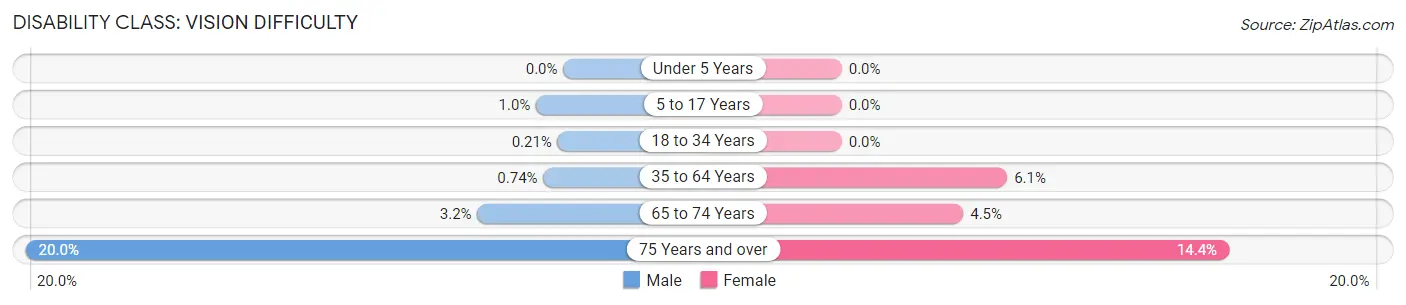 Disability in Zip Code 30747: <span>Vision Difficulty</span>