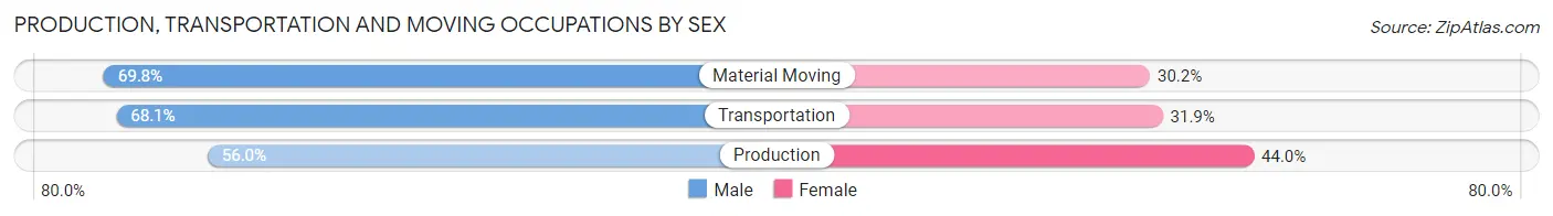 Production, Transportation and Moving Occupations by Sex in Zip Code 30753