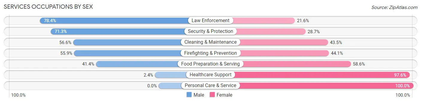 Services Occupations by Sex in Zip Code 30753