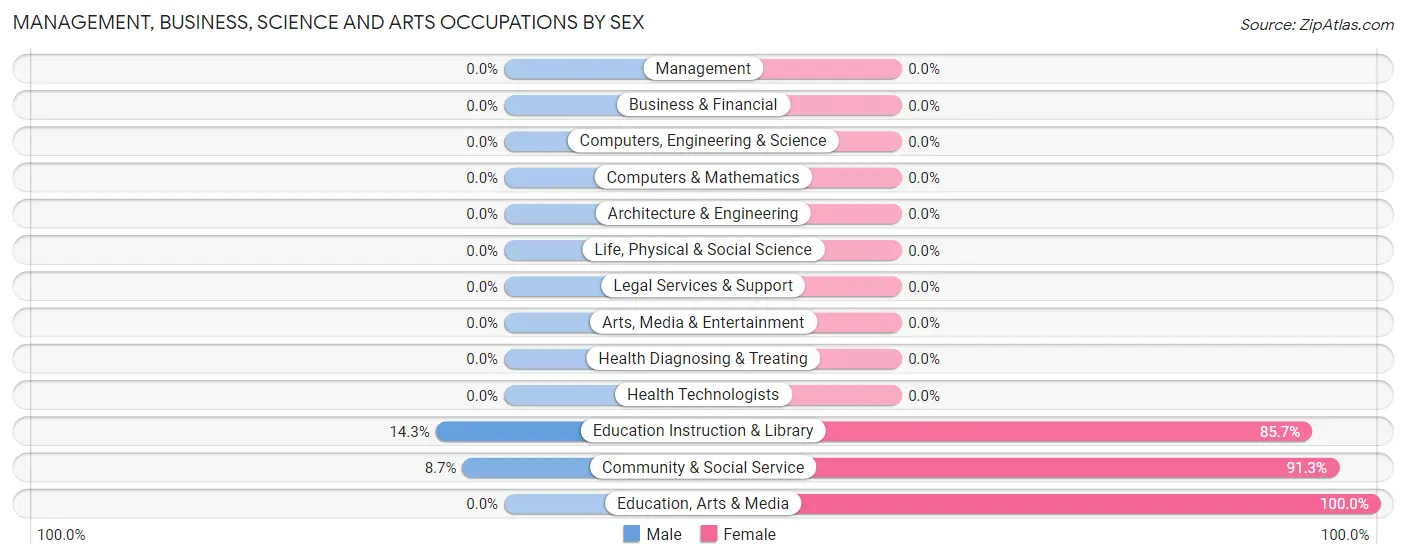 Management, Business, Science and Arts Occupations by Sex in Zip Code 30807