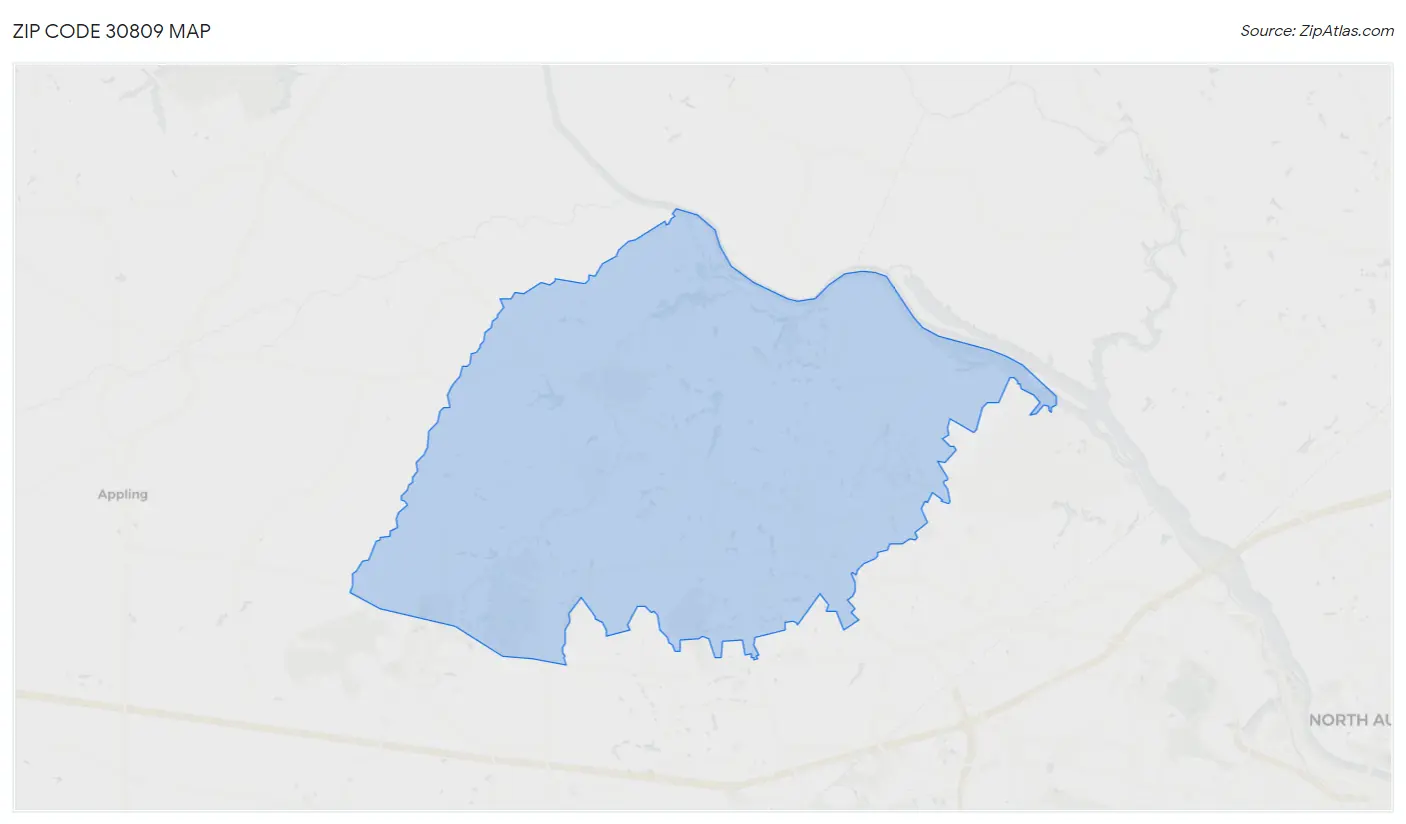 Zip Code 30809 Map