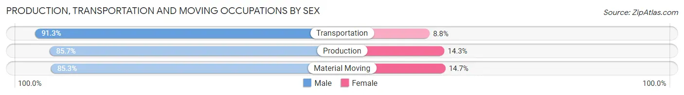 Production, Transportation and Moving Occupations by Sex in Zip Code 30833
