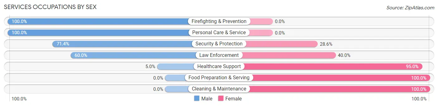 Services Occupations by Sex in Zip Code 31012