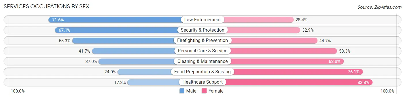 Services Occupations by Sex in Zip Code 31021