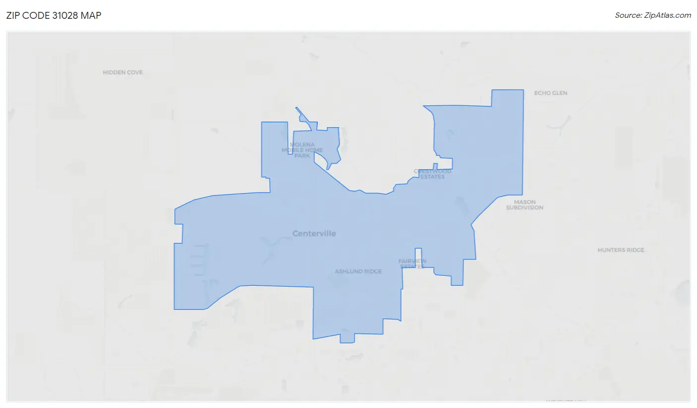 Zip Code 31028 Map