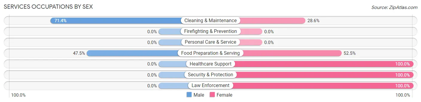 Services Occupations by Sex in Zip Code 31042