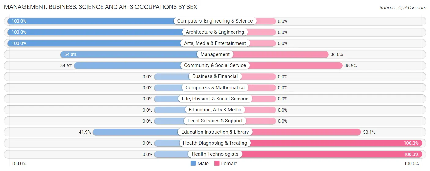 Management, Business, Science and Arts Occupations by Sex in Zip Code 31049
