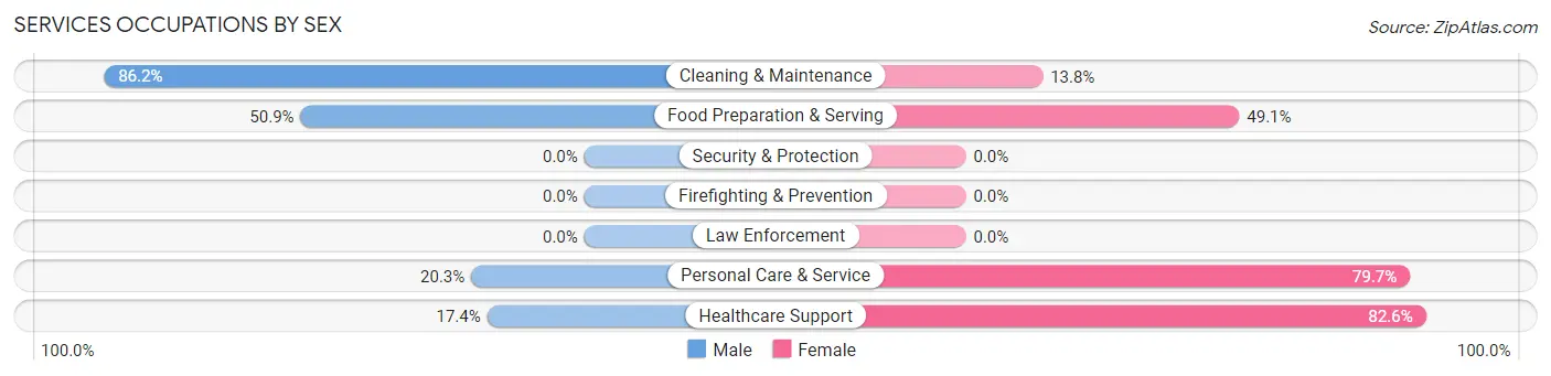 Services Occupations by Sex in Zip Code 31052