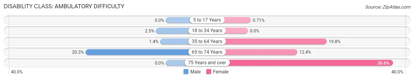 Disability in Zip Code 31055: <span>Ambulatory Difficulty</span>