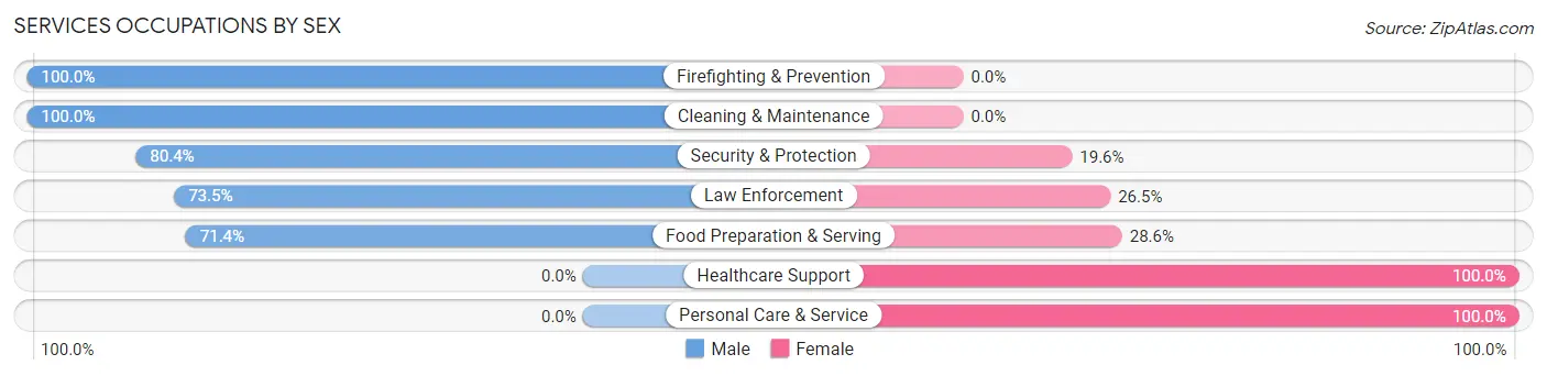 Services Occupations by Sex in Zip Code 31068