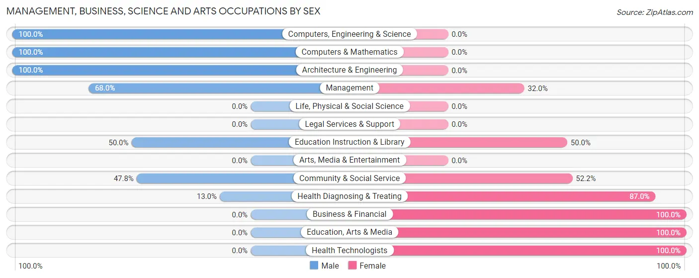 Management, Business, Science and Arts Occupations by Sex in Zip Code 31071