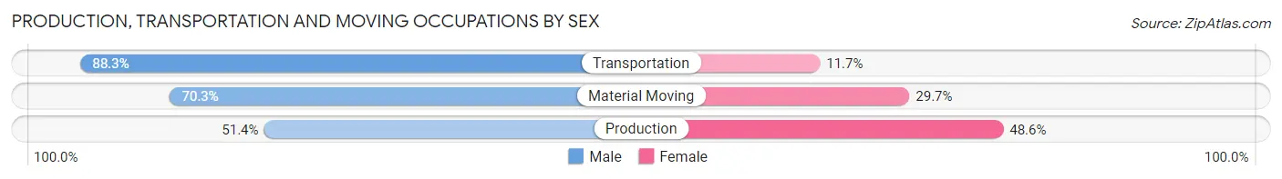 Production, Transportation and Moving Occupations by Sex in Zip Code 31211