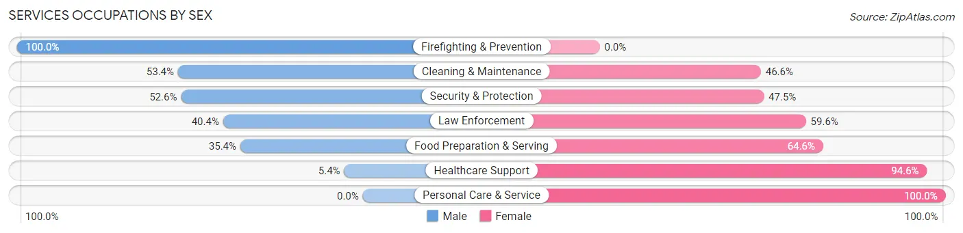 Services Occupations by Sex in Zip Code 31211
