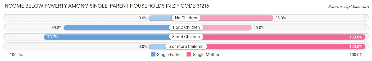Income Below Poverty Among Single-Parent Households in Zip Code 31216