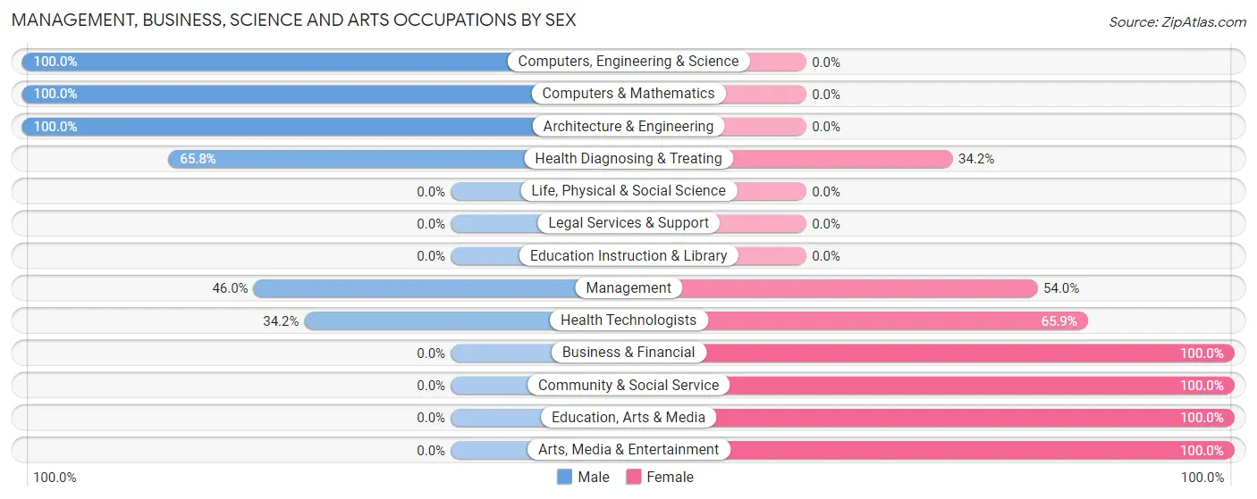 Management, Business, Science and Arts Occupations by Sex in Zip Code 31307