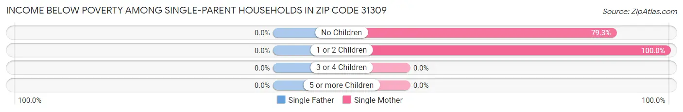 Income Below Poverty Among Single-Parent Households in Zip Code 31309