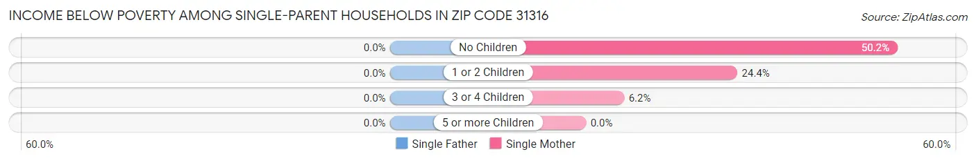 Income Below Poverty Among Single-Parent Households in Zip Code 31316