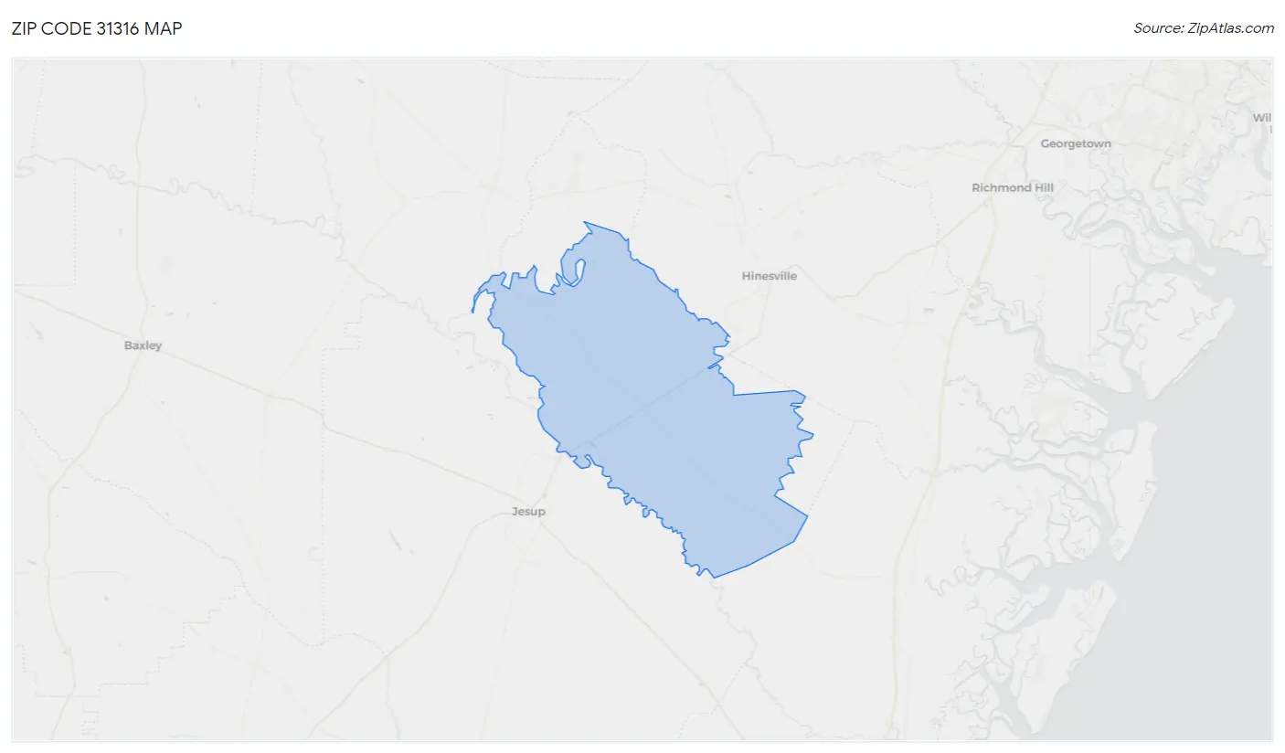 Zip Code 31316 Map