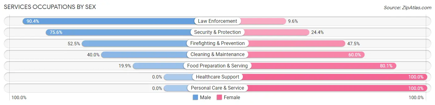 Services Occupations by Sex in Zip Code 31316