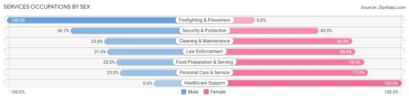 Services Occupations by Sex in Zip Code 31321
