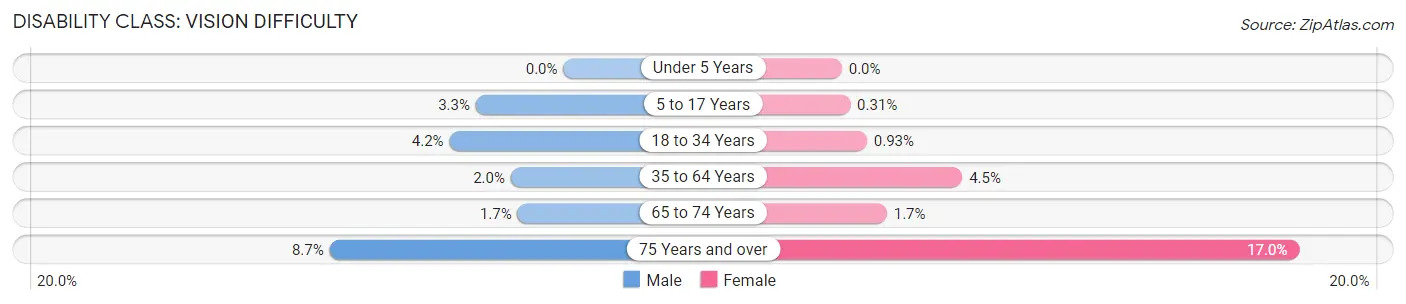 Disability in Zip Code 31324: <span>Vision Difficulty</span>