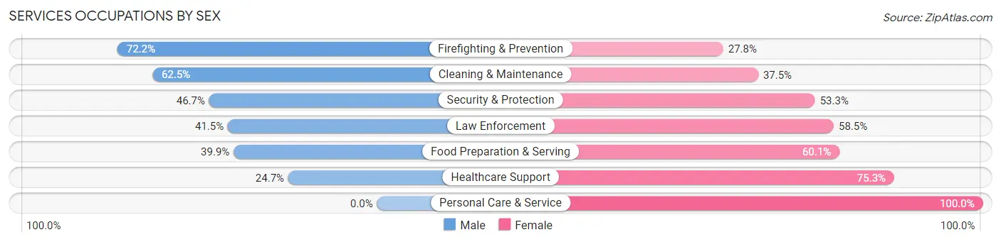 Services Occupations by Sex in Zip Code 31329