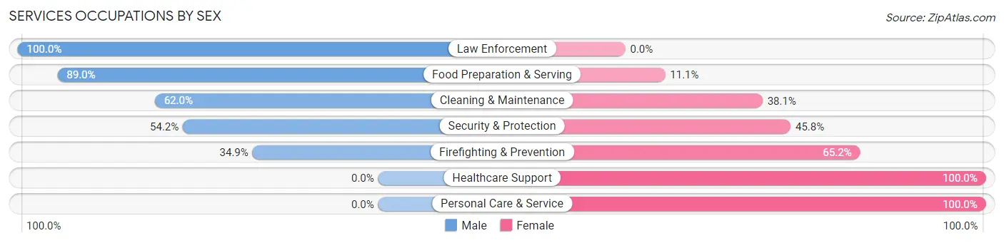 Services Occupations by Sex in Zip Code 31407