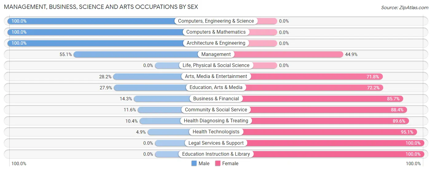 Management, Business, Science and Arts Occupations by Sex in Zip Code 31510