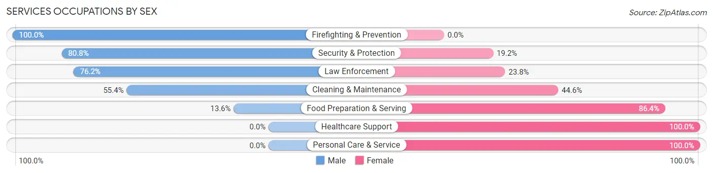 Services Occupations by Sex in Zip Code 31513