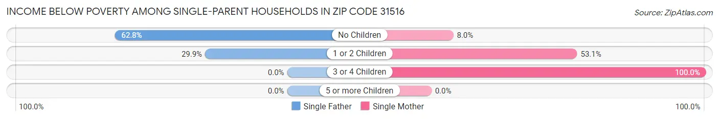 Income Below Poverty Among Single-Parent Households in Zip Code 31516