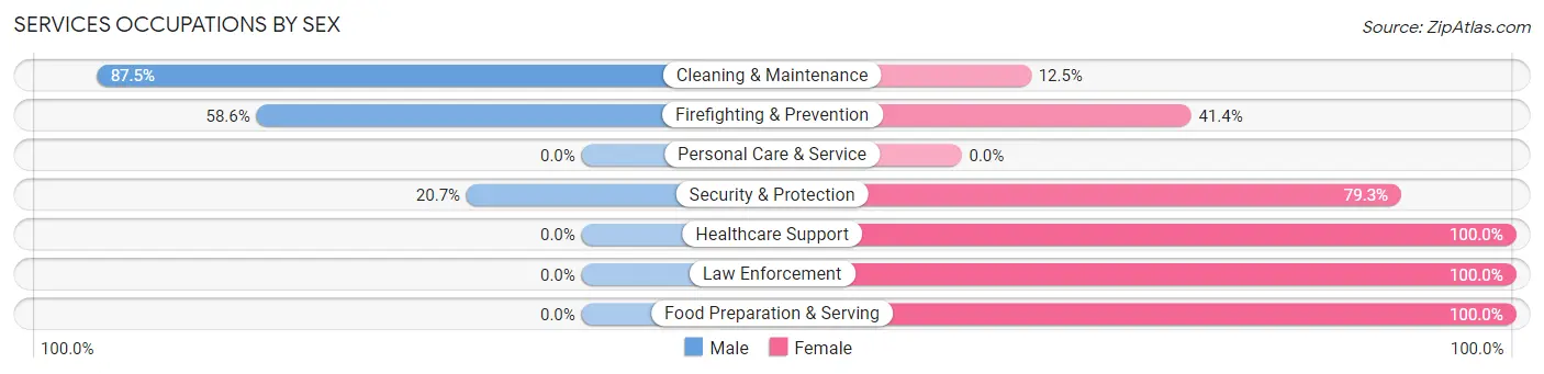 Services Occupations by Sex in Zip Code 31519