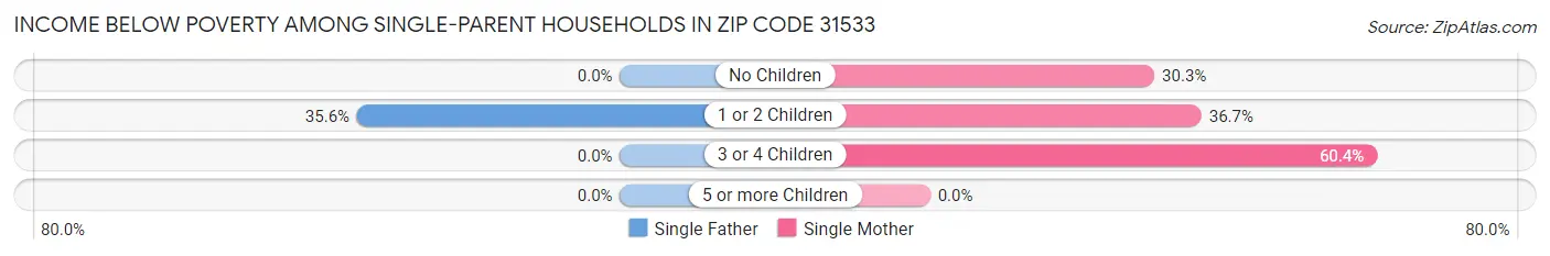 Income Below Poverty Among Single-Parent Households in Zip Code 31533
