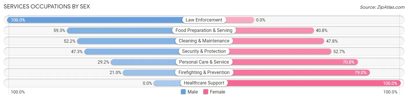 Services Occupations by Sex in Zip Code 31533