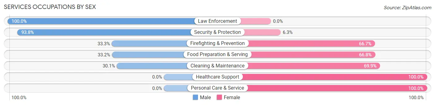 Services Occupations by Sex in Zip Code 31535
