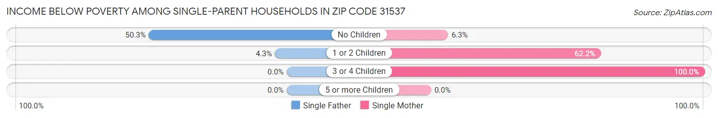 Income Below Poverty Among Single-Parent Households in Zip Code 31537