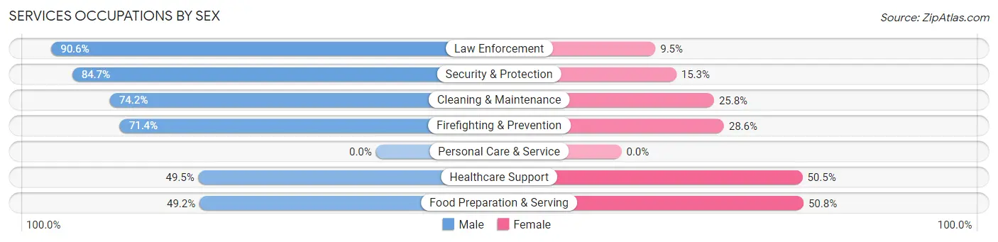 Services Occupations by Sex in Zip Code 31537