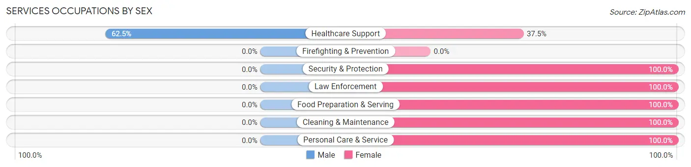 Services Occupations by Sex in Zip Code 31549