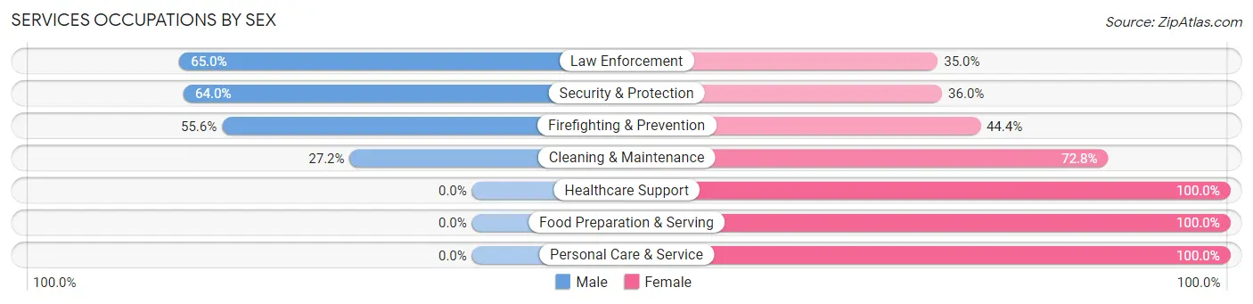 Services Occupations by Sex in Zip Code 31554