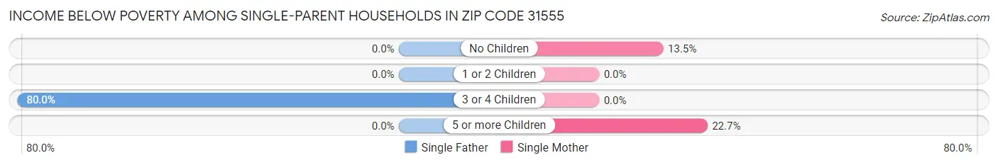 Income Below Poverty Among Single-Parent Households in Zip Code 31555